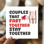 Funny Anniversary Card Fart Together Valentines Card Funny Anniversary Card Fart Together Valentines Card