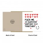Funny Valentines Day Card for Her Him We Survived Another Year