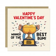 Funny Valentines Day Card For Girlfriend Wife Best Bum Card