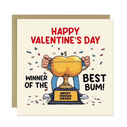 Funny Valentines Day Card For Girlfriend Wife Best Bum Card