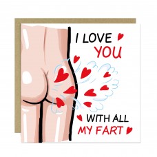 Funny Anniversary Card Love You with All My Fart Valentines Card