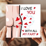 Funny Anniversary Card Love You with All My Fart Valentines Card Funny Anniversary Card Love You with All My Fart Valentines Card