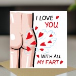 Funny Anniversary Card Love You with All My Fart Valentines Card Funny Anniversary Card Love You with All My Fart Valentines Card