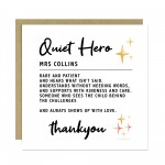 Card For Teacher Personalised Thank You Card Quiet Hero