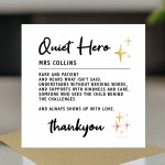 Card For Teacher Personalised Thank You Card Quiet Hero