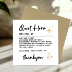 Card For Teacher Personalised Thank You Card Quiet Hero