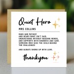 Card For Teacher Personalised Thank You Card Quiet Hero