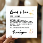 Card For Teacher Personalised Thank You Card Quiet Hero