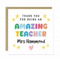 Personalised Card For Teacher Amazing Teacher Card For Him Her