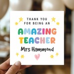 Personalised Card For Teacher Amazing Teacher Card For Him Her Personalised Card For Teacher Amazing Teacher Card For Him Her