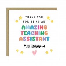 Personalised Card For Teaching Asisstant Leaving School Nursery