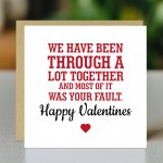 Funny Valentines Card Cheeky Valentines Card For Him Her