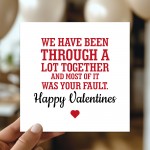 Funny Valentines Card Cheeky Valentines Card For Him Her