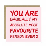 Anniversary Card Favourite Person Ever Funny Card For Wife