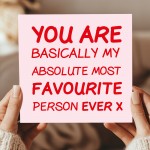 Anniversary Card Favourite Person Ever Funny Card For Wife