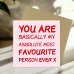 Anniversary Card Favourite Person Ever Funny Card For Wife