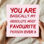 Anniversary Card Favourite Person Ever Funny Card For Wife