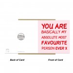 Anniversary Card Favourite Person Ever Funny Card For Wife