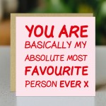 Anniversary Card Favourite Person Ever Funny Card For Wife