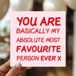 Anniversary Card Favourite Person Ever Funny Card For Wife