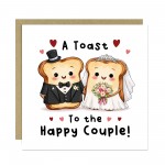 Wedding Congratulations Card A Toast To The Happy Couple