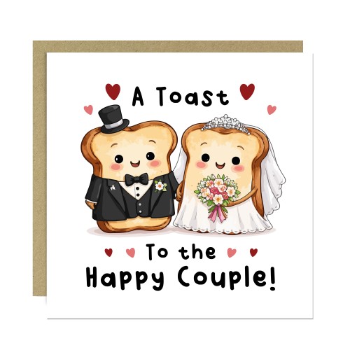 Wedding Congratulations Card A Toast To The Happy Couple