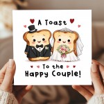 Wedding Congratulations Card A Toast To The Happy Couple