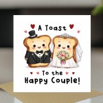 Wedding Congratulations Card A Toast To The Happy Couple