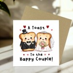 Wedding Congratulations Card A Toast To The Happy Couple