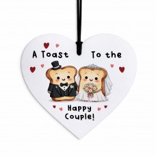 Funny Wedding Hanging Heart Gift White Acrylic 10x10cm