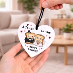 Funny Wedding Hanging Heart Gift White Acrylic 10x10cm