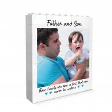 Father And Son Brick Photo Block Personalised Gift For Daddy