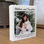 Mother And Daughter Brick Photo Block Personalised Mummy Gift