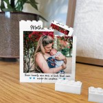 Mother And Son Brick Photo Block Personalised Gift for Mummy
