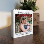 Mother And Son Brick Photo Block Personalised Gift for Mummy