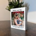 Mother And Son Brick Photo Block Personalised Gift for Mummy