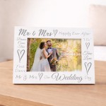 Mr And Mrs Photo Frame Wedding Day Gift For Couple Husband Wife