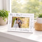 Mr And Mrs Photo Frame Wedding Day Gift For Couple Husband Wife