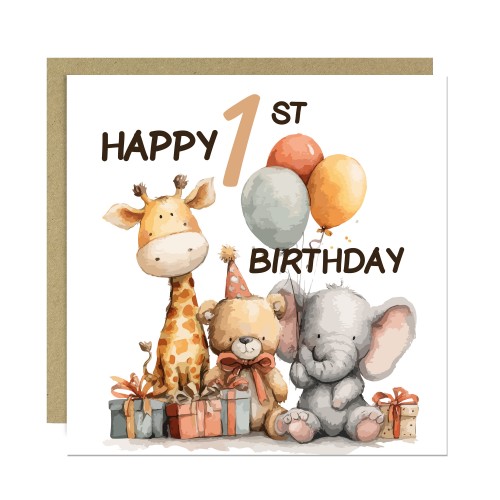1st Birthday Cards For Boys And Girls Happy First Birthday