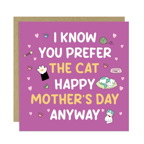 Funny Mothers Day Card Card From Daughter Son Cat Themed Card