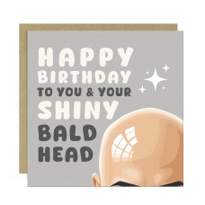 Funny Birthday Card For Men Shiny Bald Head Joke Card For Dad