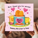 Mothers Day Card Thank You For Always Bean There Thank You Card