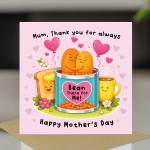 Mothers Day Card Thank You For Always Bean There Thank You Card