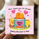Mothers Day Card Thank You For Always Bean There Thank You Card