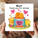 Mum Birthday Card Happy Birthday Mum Thank You Card