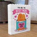 Mum Gift For Mothers Day Birthday Block Best Mum Theres Bean