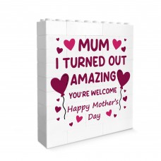Funny Mum Gift For Mothers Day Building Block Puzzle Joke Gift