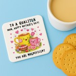 Funny Mothers Day Gift Mum Drinks Coaster Qualitea Mum