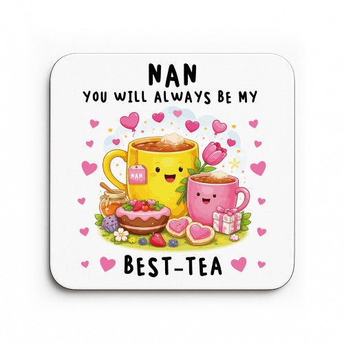 Funny Nan My Best-Tea Coaster Funny Gift Cute Gift for Nan