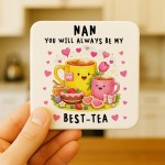 Funny Nan My Best-Tea Coaster Funny Gift Cute Gift for Nan